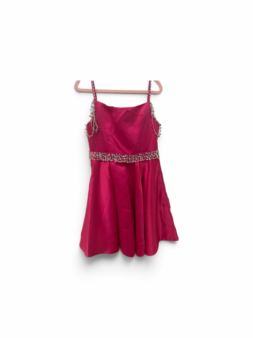 Girls' Hot Pink Party Dress with Beaded Waist size 10